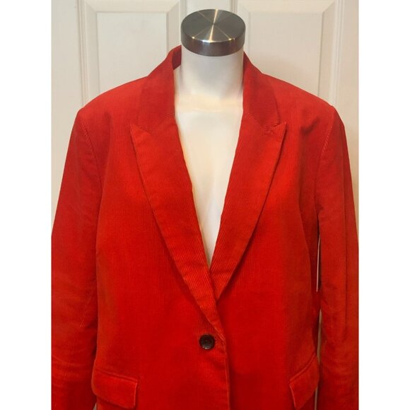 Boden Oxschott Red Thick Wale Corduroy Blazer Jacket, Size 16R US / 20R UK - Picture 2 of 10